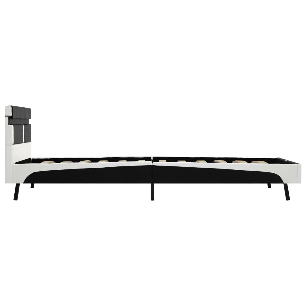 sengestel 90x200 cm LED kunstlæder sort