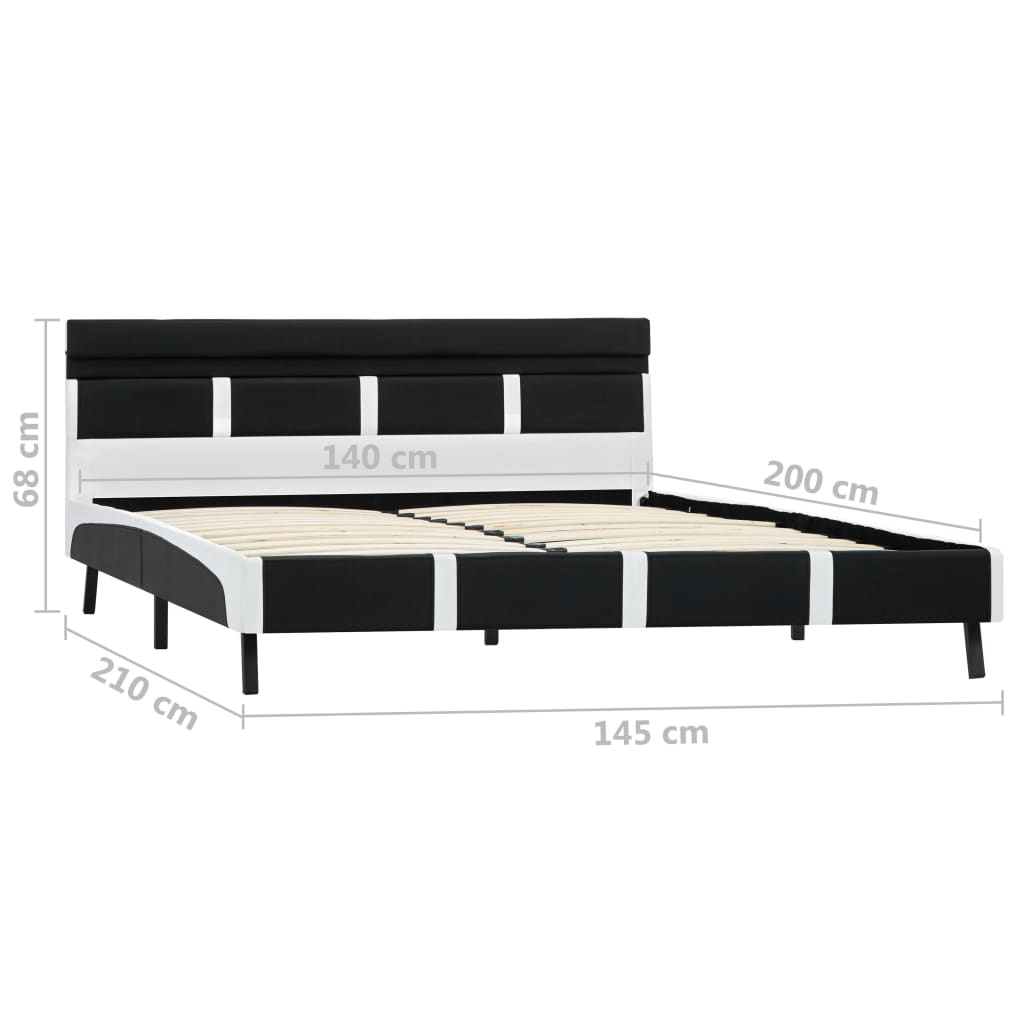 sengeramme med LED uden madras 140x200 cm kunstlæder sort