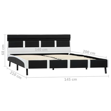 sengeramme med LED uden madras 140x200 cm kunstlæder sort