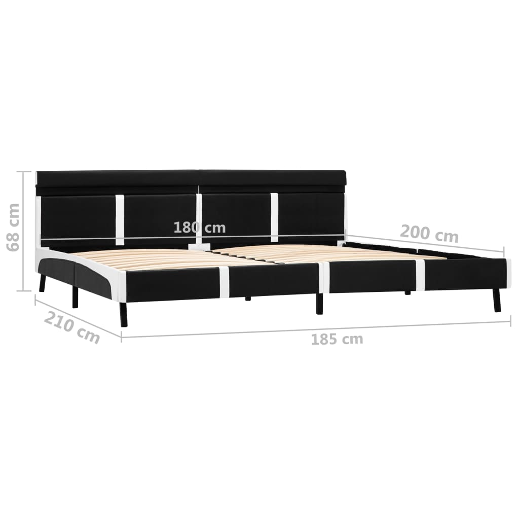 sengestel med LED 180x200 cm kunstlæder sort