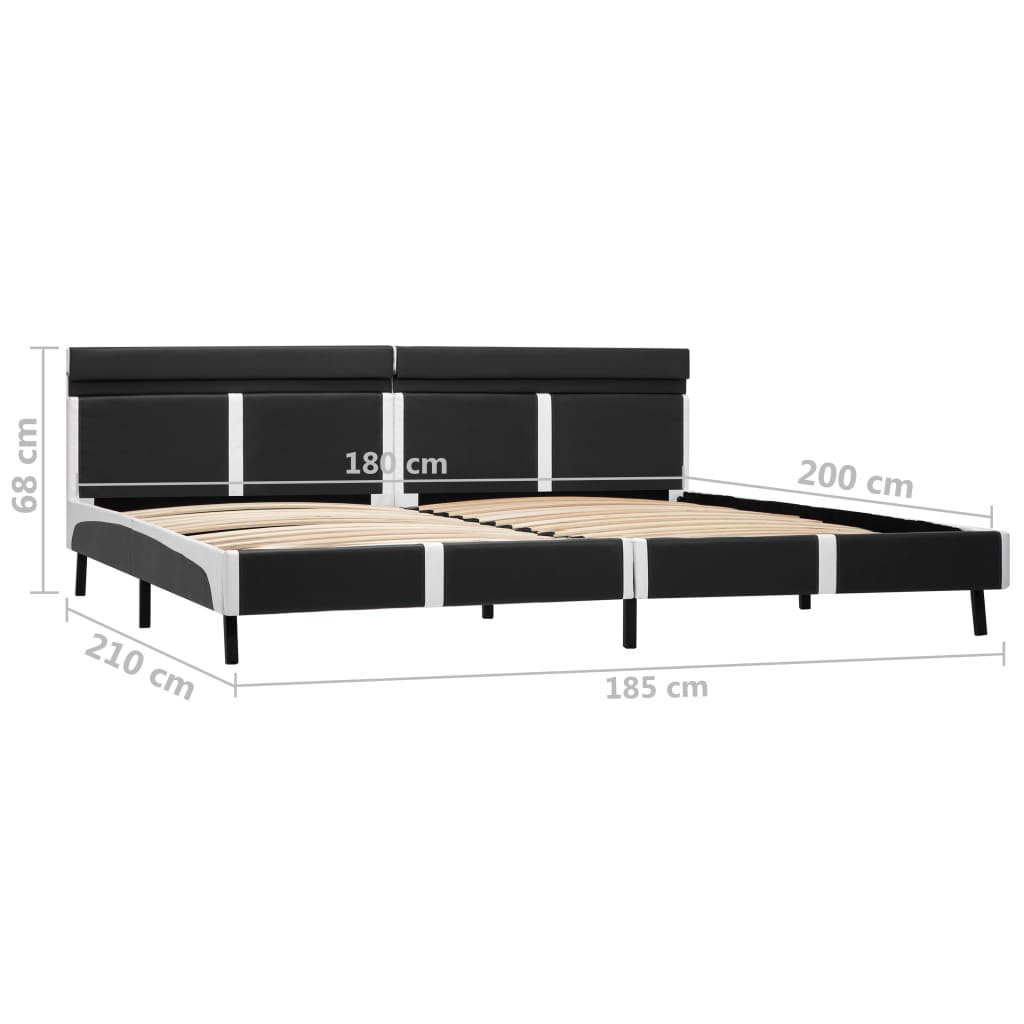 sengestel med LED 180x200 cm kunstlæder grå