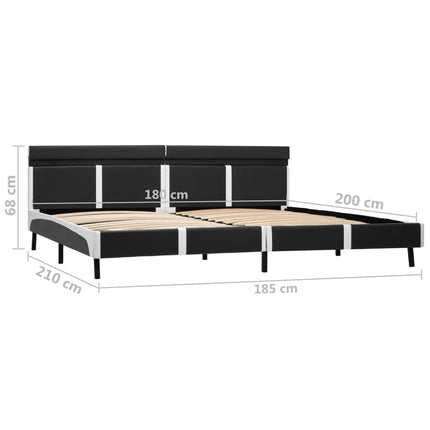 sengestel med LED 180x200 cm kunstlæder grå