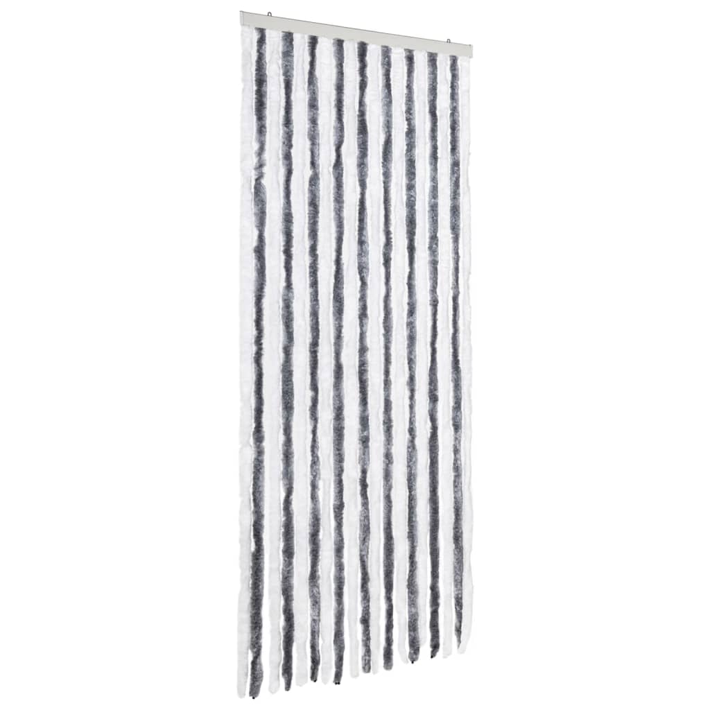 insektgardin grå og hvid 56 x 185 cm chenille