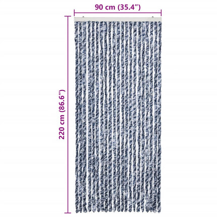 insektgardin 90 x 220 cm blå, hvid og sølvfarvet