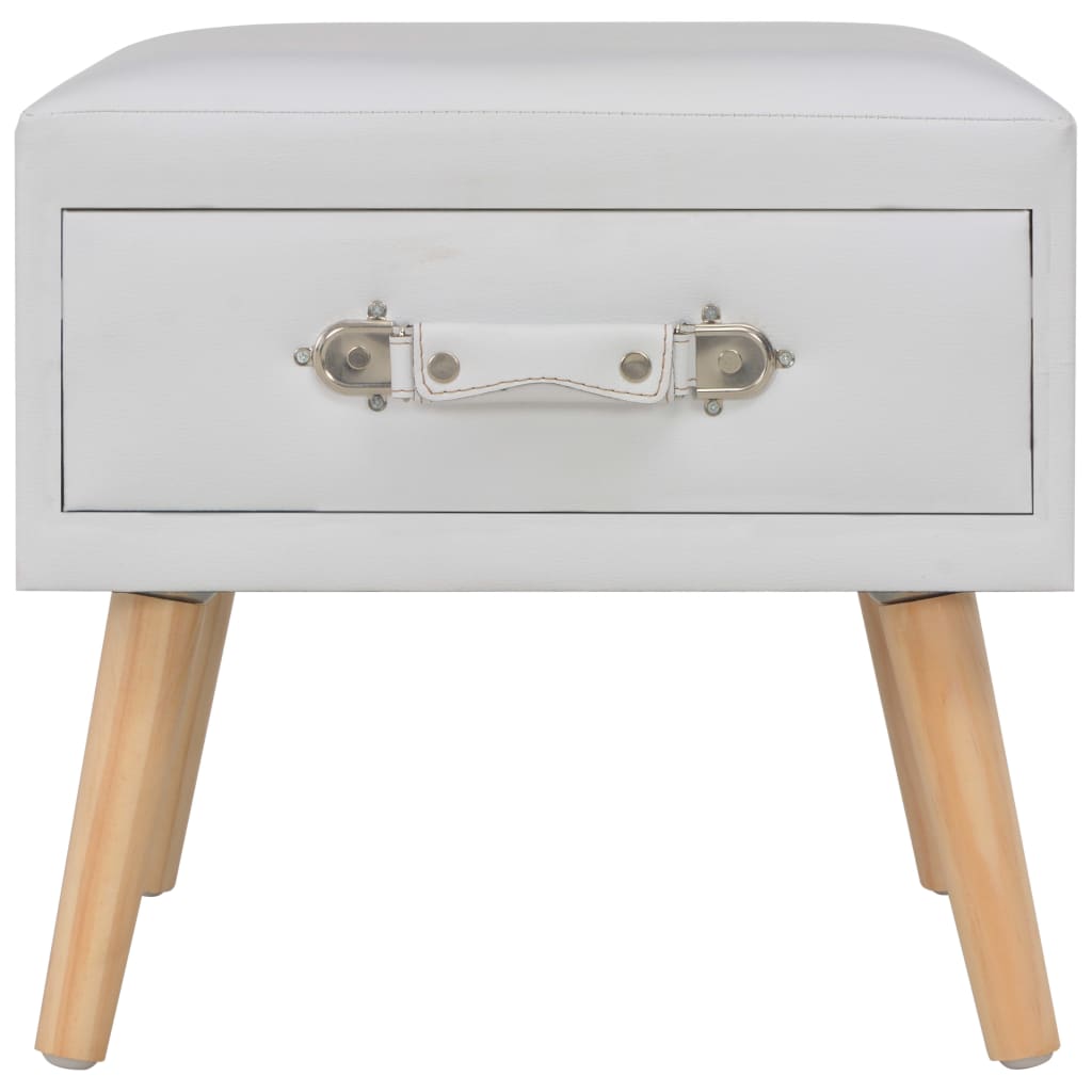 sengeskabe 2 stk. 40 x 35 x 40 cm kunstlæder hvid