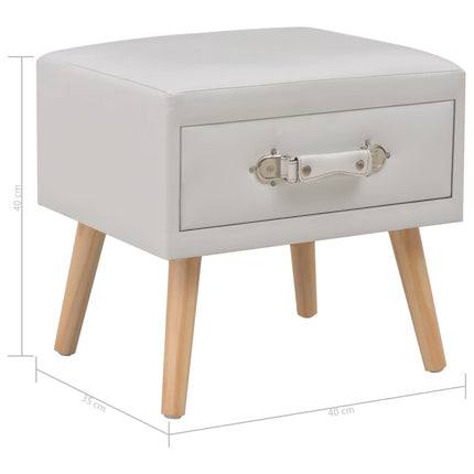 sengeskabe 2 stk. 40 x 35 x 40 cm kunstlæder hvid