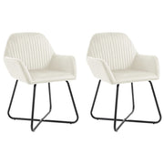 spisebordsstole 2 stk. fløjl cremefarvet