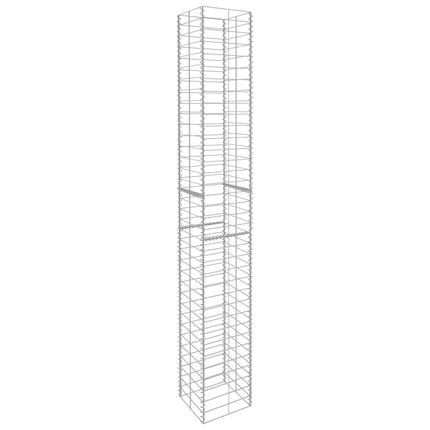 gabionkurve 3 stk. 25 x 25 x 197 cm galvaniseret stål