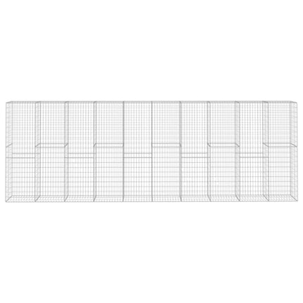 gabionvæg med dæksler galvaniseret stål 600 x 50 x 200 cm