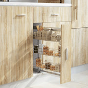 udtrækskurv til køkkenskab tre lag 47x15,5x55,5 cm sølv