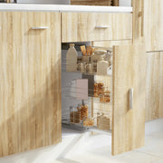 udtrækskurv til køkkenskab tre lag 47x25x56 cm sølv