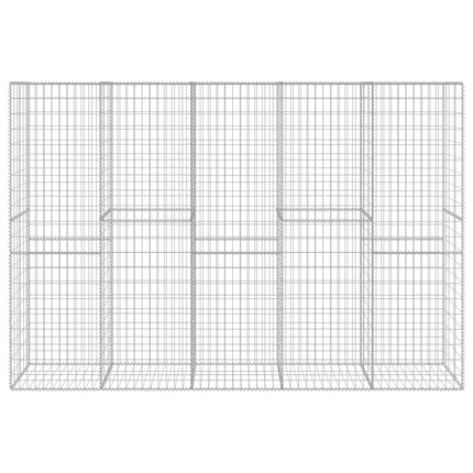 gabionvæg med dæksler galvaniseret stål 300 x 50 x 200 cm