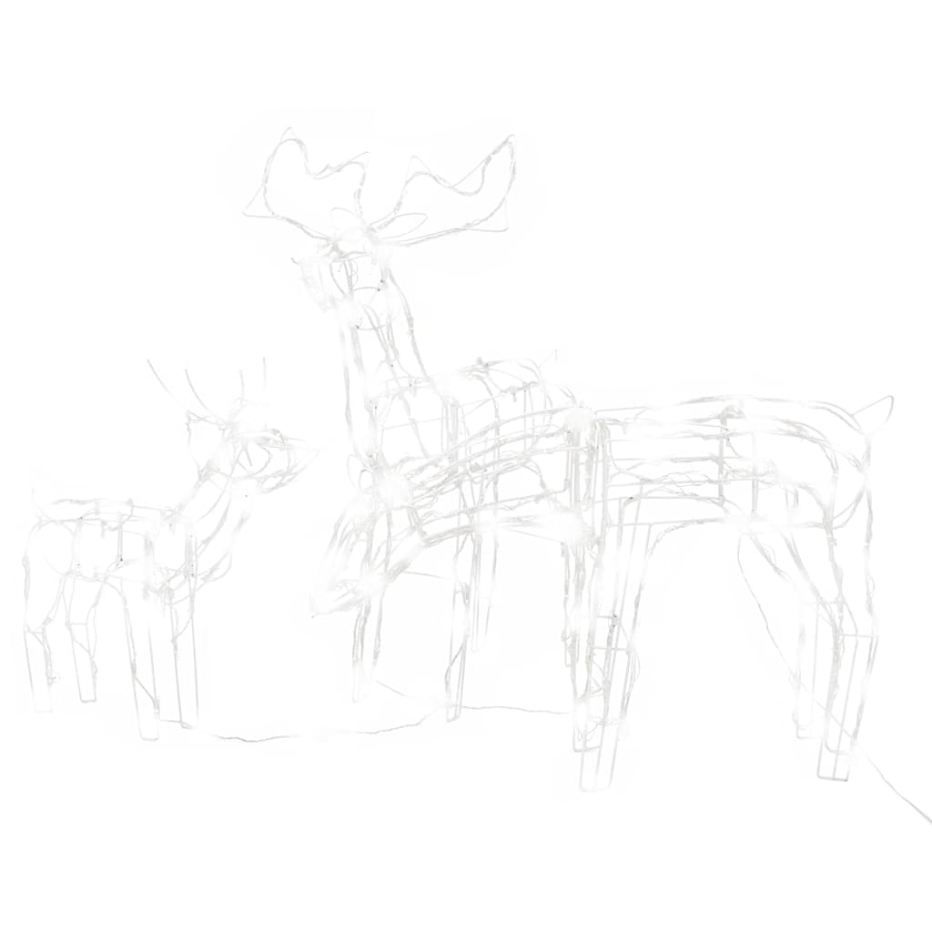 julelysdisplay i 3 dele Rensdyr 229 LED'er