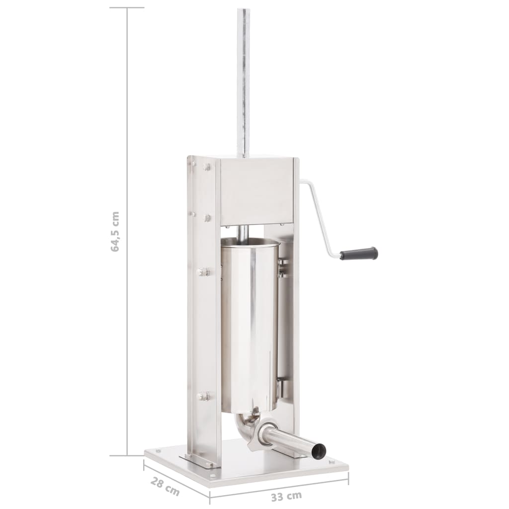 manuel pølsestopper 5 l rustfrit stål sølvfarvet