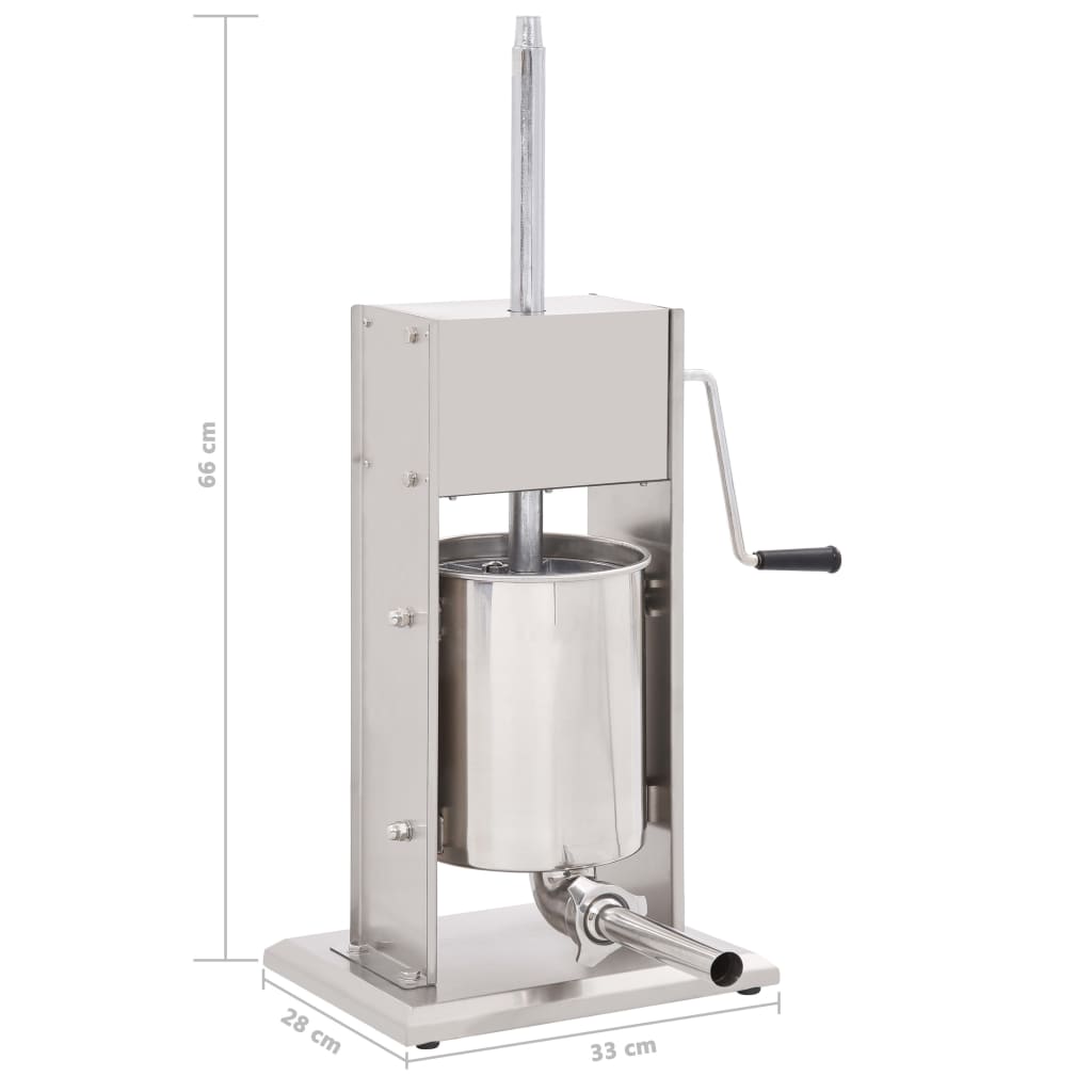 manuel pølsestopper 10 l rustfrit stål sølvfarvet