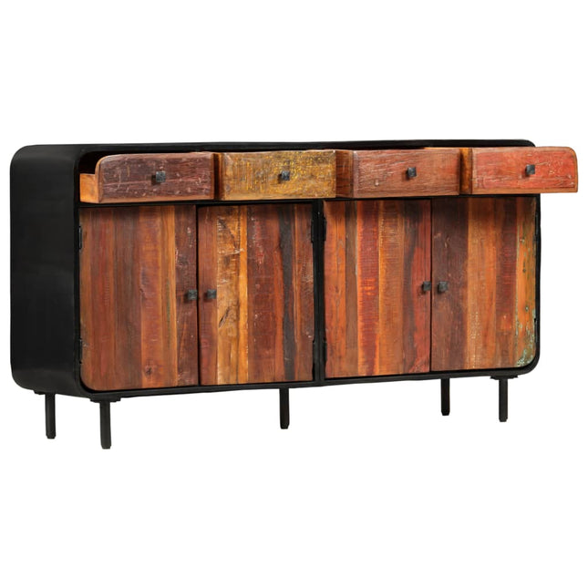 skænk 140 x 35 x 76 cm massivt genanvendt træ