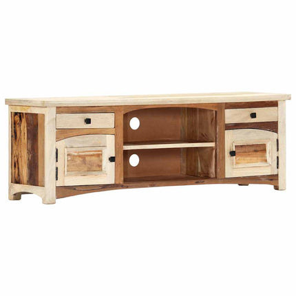 tv-skab 120x30x40 cm massivt genbrugstræ og stål
