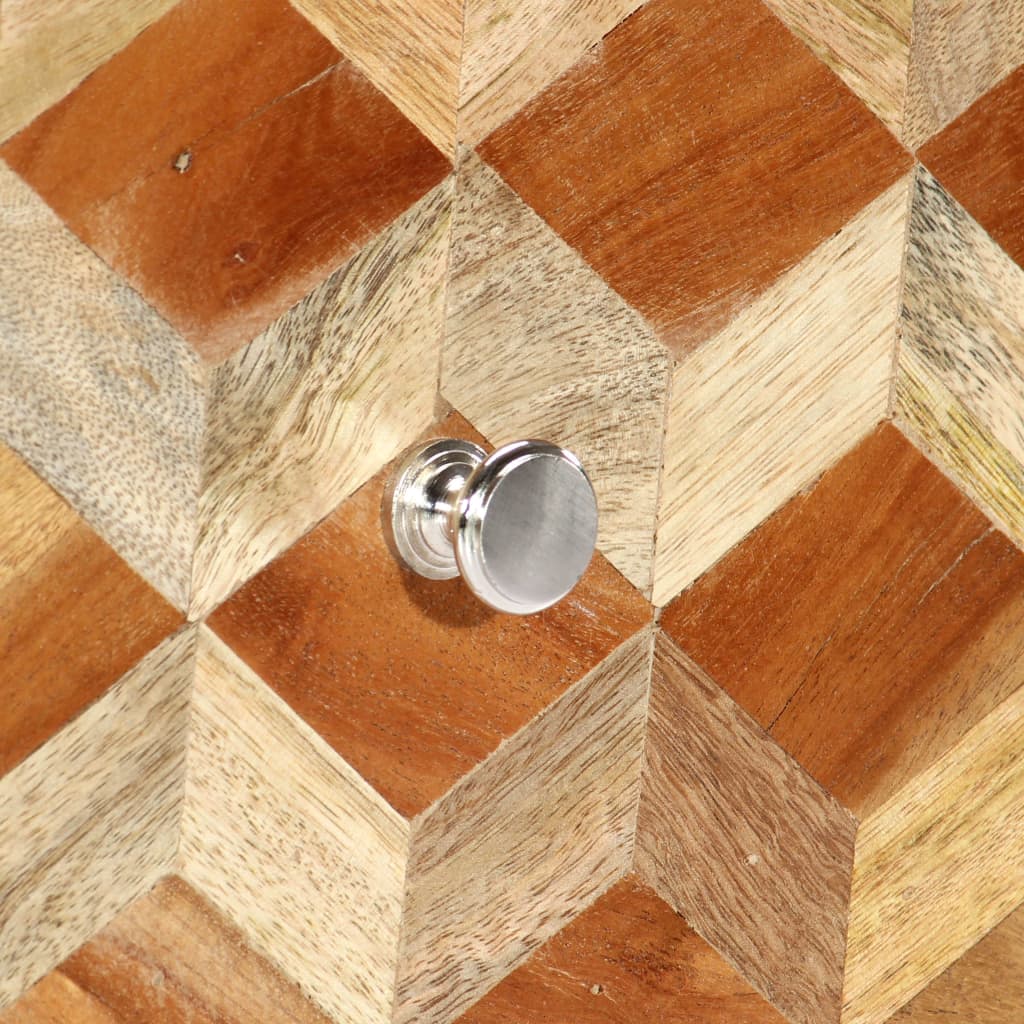 sengebord 40x30x50 cm massivt mangotræ grå