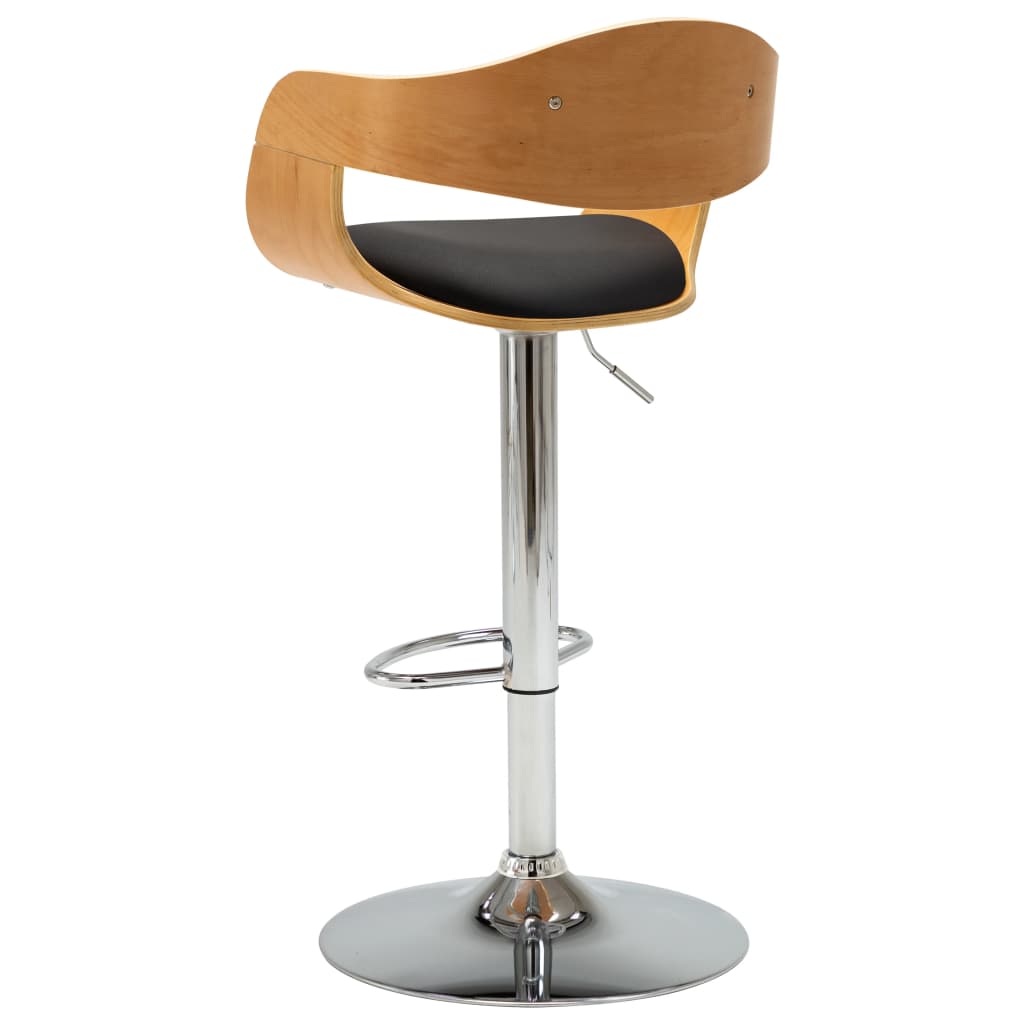 spisebordsstol bøjet træ og kunstlæder sort