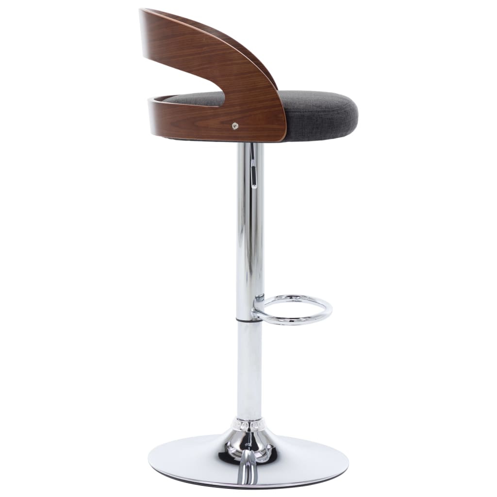 barstole 2 stk. stof og bøjet træ mørkegrå