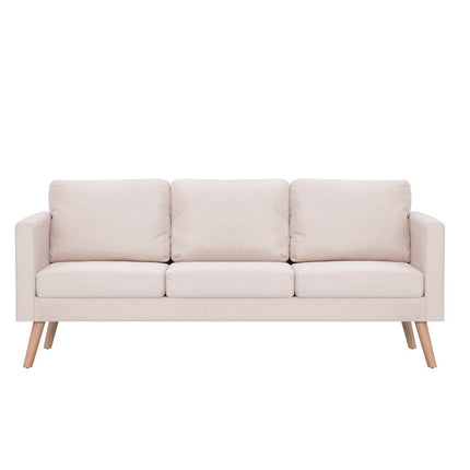 sofasæt i 2 dele stof cremefarvet