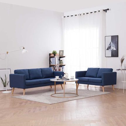 sofasæt i 2 dele stof blå