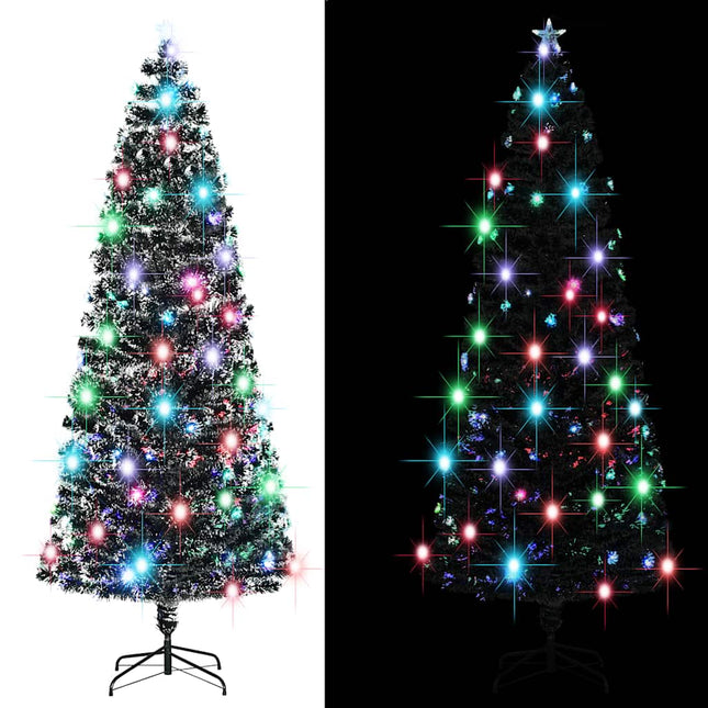 forudtændt juletræ med stativ og LED 240 cm fiberoptisk