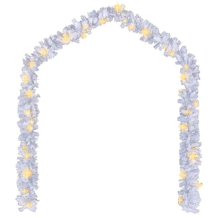 juleguirlande med LED-lys 10 m hvid