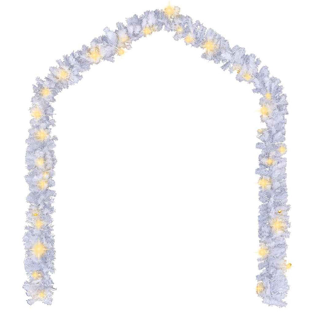 juleguirlande med LED-lys 10 m hvid