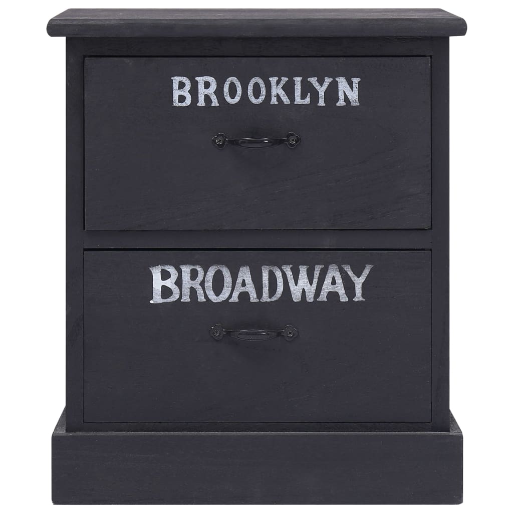 natborde 2 stk. 38 x 28 x 45 cm kejsertræ sort