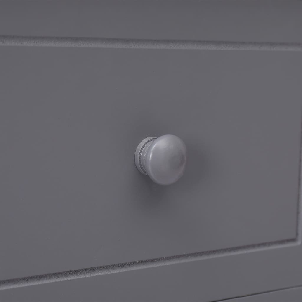 skænk med 10 skuffer 113x30x79 cm træ grå