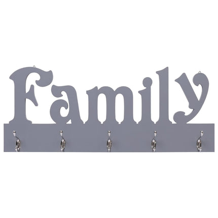 vægophængt knagerække FAMILY 74 x 29,5 cm grå