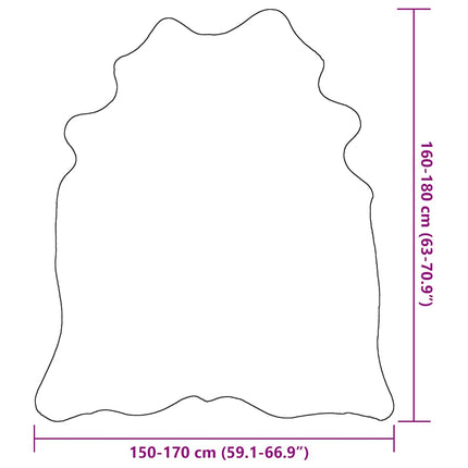 gulvtæppe i ægte koskind 150 x 170 cm sort