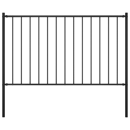 hegnspanel Woerden med stolper stål 1,7x1,25 m sort