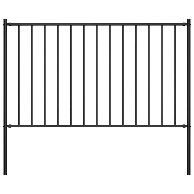 hegnspanel Woerden med stolper stål 1,7x1,25 m sort
