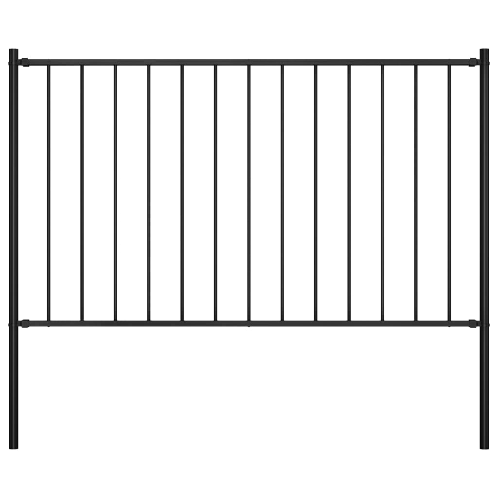 hegnspanel Woerden med stolper stål 1,7x1,25 m sort