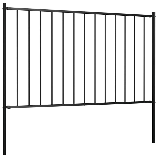 hegnspanel Woerden med stolper stål 1,7x1,25 m sort