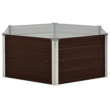 hævet plantekasse 129 x 129 x 45 cm galvaniseret stål brun