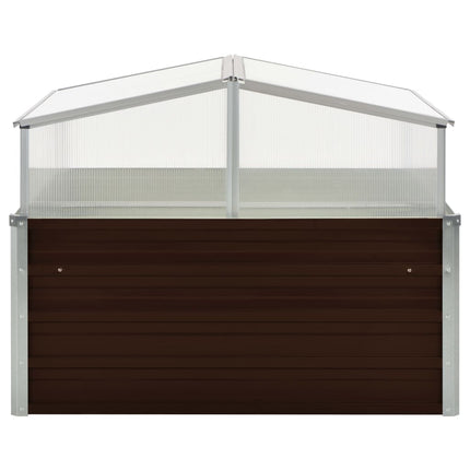 drivhus 100 x 100 x 85 cm galvaniseret stål brun