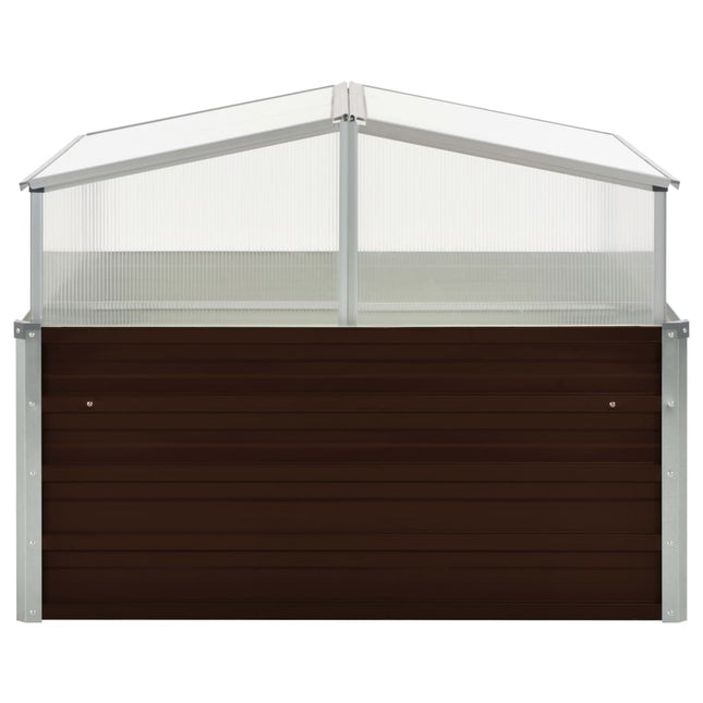 drivhus 100 x 100 x 85 cm galvaniseret stål brun