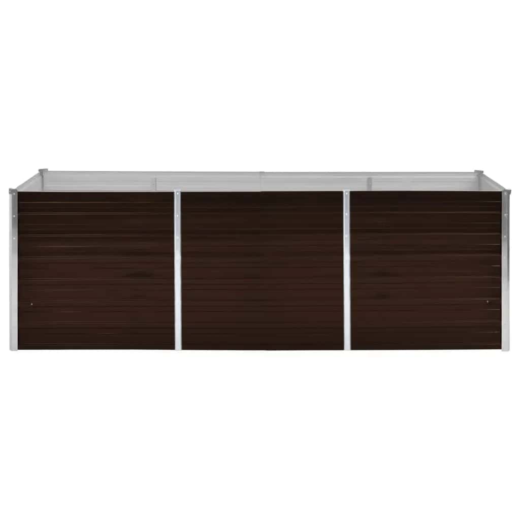 hævet plantekasse 240x80x77 cm galvaniseret stål brun
