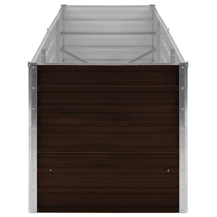 hævet plantekasse 240x80x77 cm galvaniseret stål brun