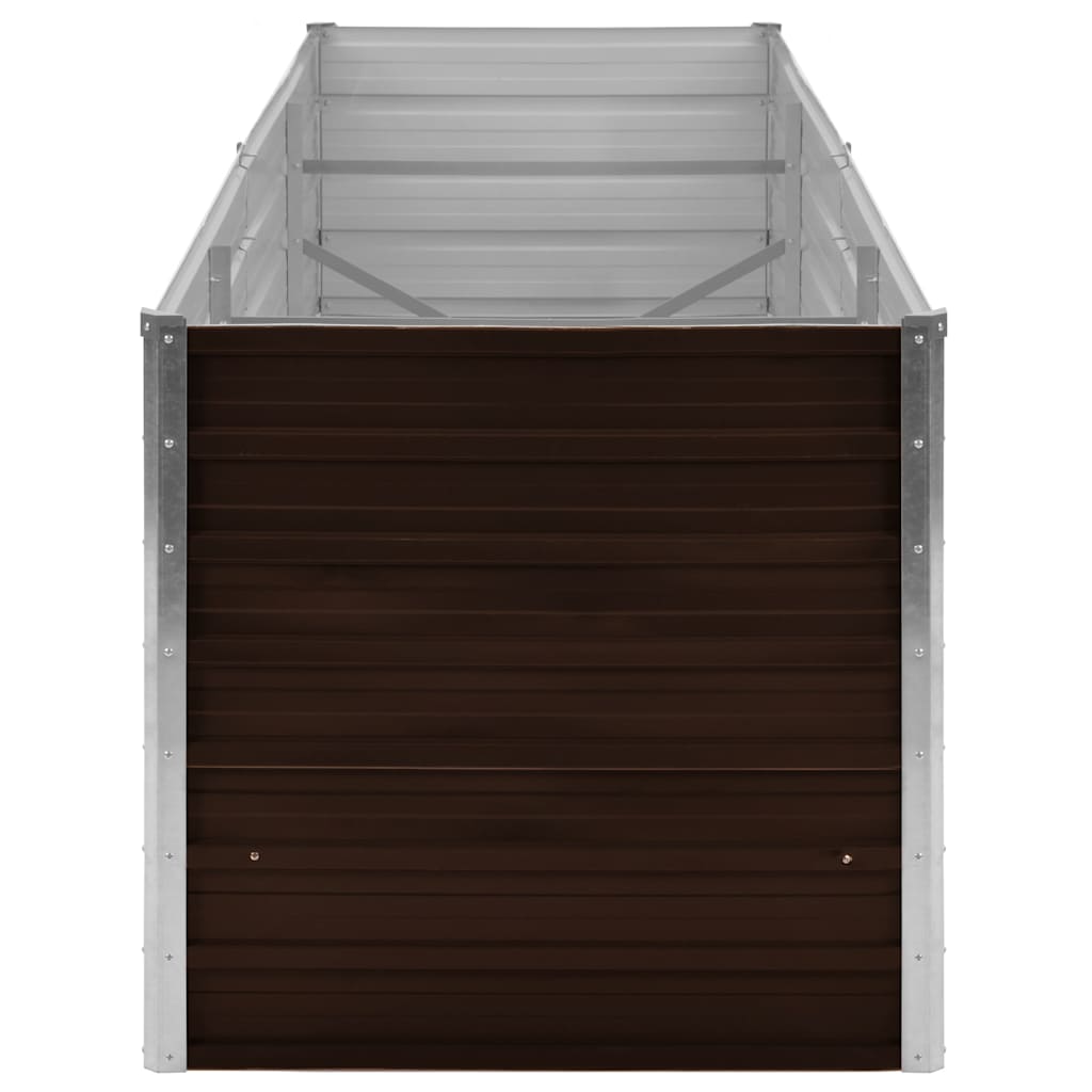 hævet plantekasse 240x80x77 cm galvaniseret stål brun