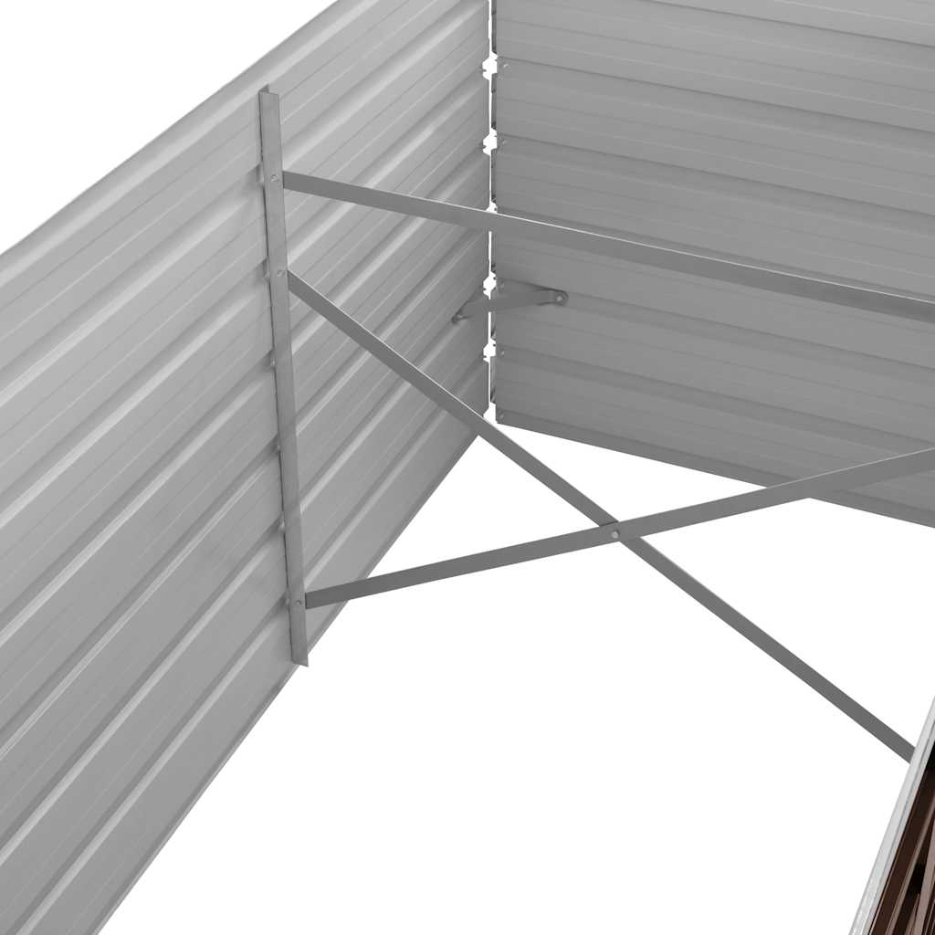 hævet plantekasse 240x80x77 cm galvaniseret stål brun