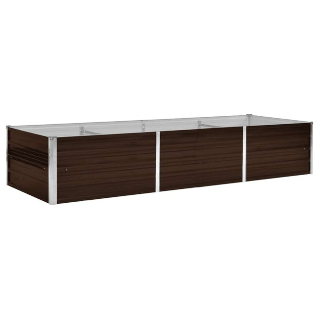 hævet plantekasse 240x80x45 cm galvaniseret stål brun