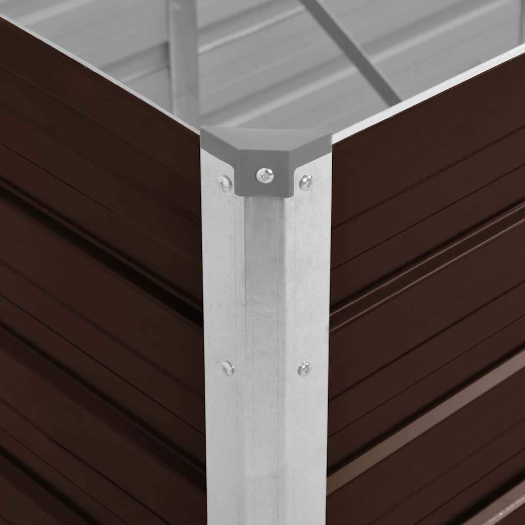 hævet plantekasse 160x40x45 cm galvaniseret stål brun