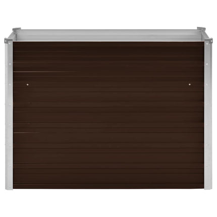 hævet plantekasse 100x40x77 cm galvaniseret stål brun