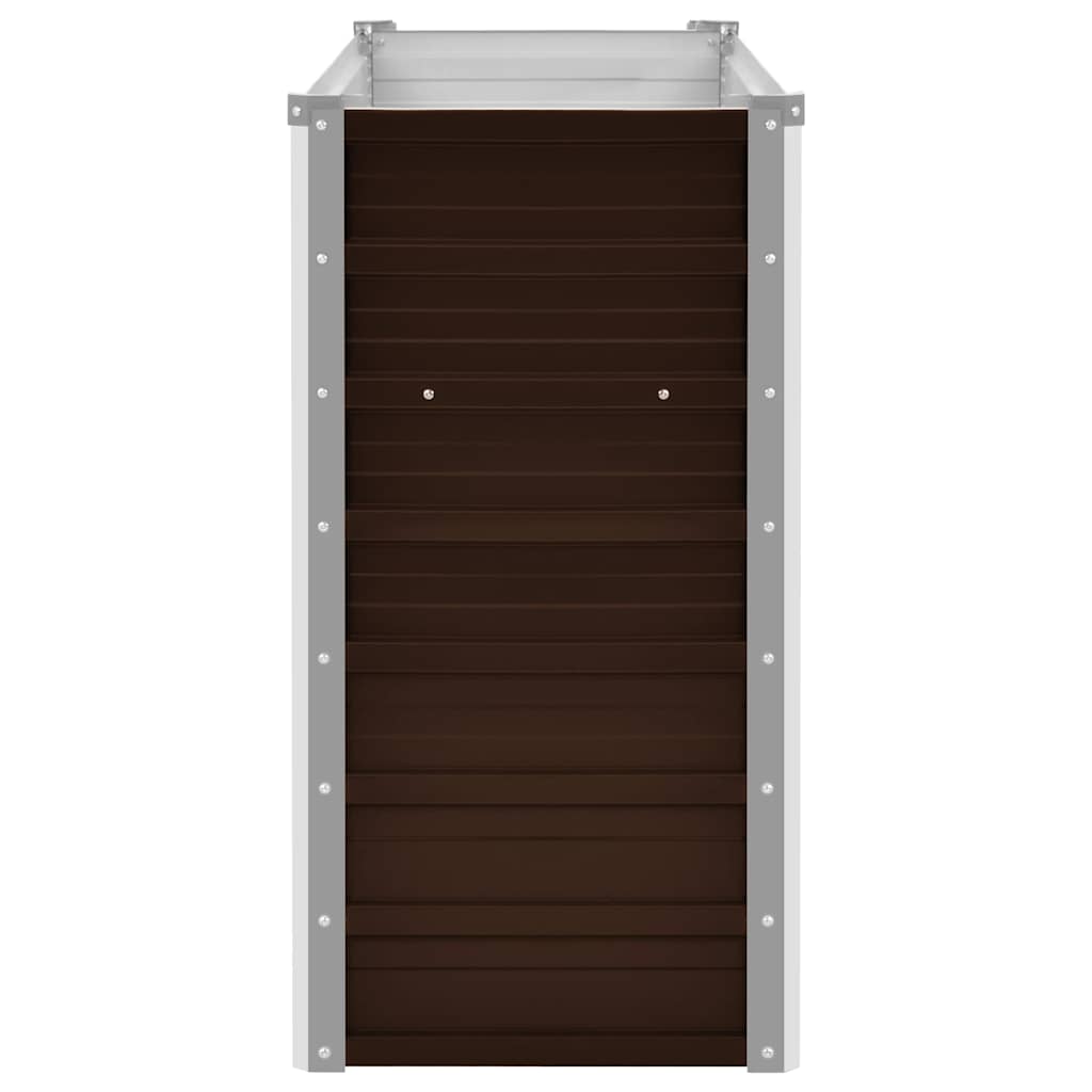 hævet plantekasse 100x40x77 cm galvaniseret stål brun