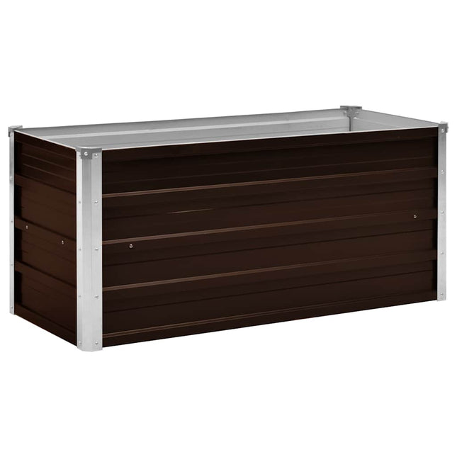 hævet plantekasse 100x40x45 cm galvaniseret stål brun