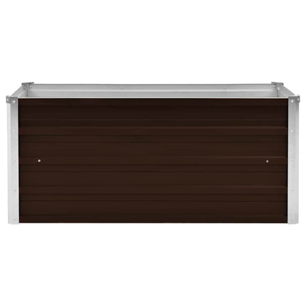 hævet plantekasse 100x40x45 cm galvaniseret stål brun